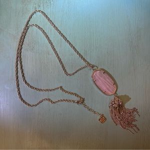 Kendra Scott Rayne Pink & Gold Tassel Necklace